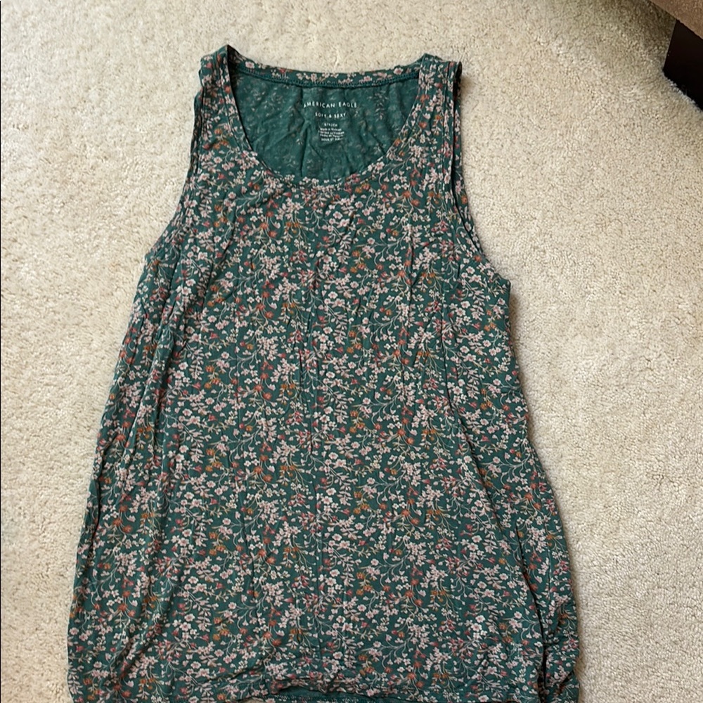 American Eagle Outfitters Green Relaxed Tank Top